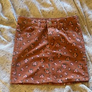Cat & Jack Floral Corduroy Skirt - Brown and Pink